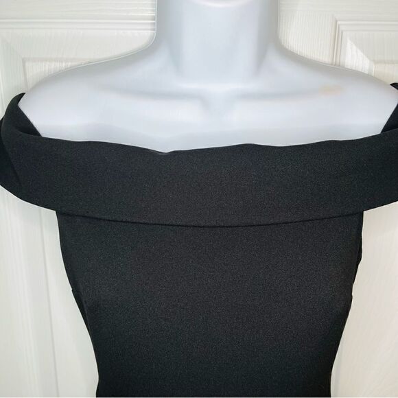 B. Darlin Cuff Off-The-Shoulder Scuba Crepe Skater Dress Retro 5/6 Juniors - Picture 8 of 12